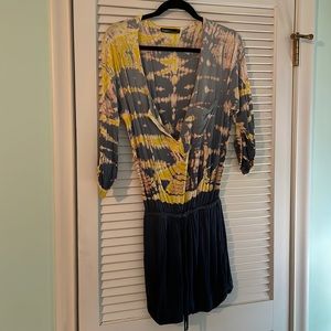 Gypsy 05 Romper jumpsuit in blue yellow tie dye